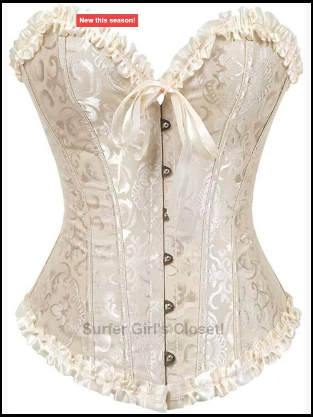 Overbust Corset Top Lace Up Strapless Bustier Renaissance